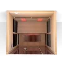 Ruang Sauna Terapi Cahaya Merah Kompak untuk Satu Orang Qizhou Home Spa, Kabinet Sauna Kering Inframerah dengan Kayu Hemlock Kanada