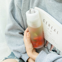 Bouteille d'eau en verre de 420 ml avec revêtement givré blanc, bouteille d'eau réutilisable en verre borosilicate