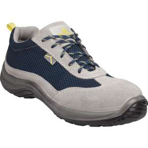 DELTA PLUS - ASTISPGB41 Suede gris-azul split cuero y malla zapatos bajos-S1P SRC ZAPATOS DE SEGURIDAD Y ENTRENADORES DE SEGURIDAD - Product Image 1