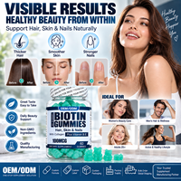Gummies de biotine en vrac 100mcg, formule OEM à étiquette personnalisée, complément alimentaire pour adultes et adolescents, beauté et immunité
