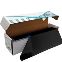 Rouleau de nappe jetable noire avec boîte de découpe, nappe de couleur unie longueur personnalisée, élégante et imperméable pour fêtes et banquets