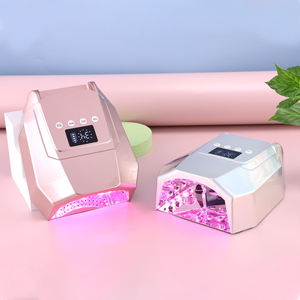 Lampe à ongles UV LED sans fil 98W, lumière rouge, rechargeable, sécheuse de vernis gel argentée pour salon de manucure - Product Image 1