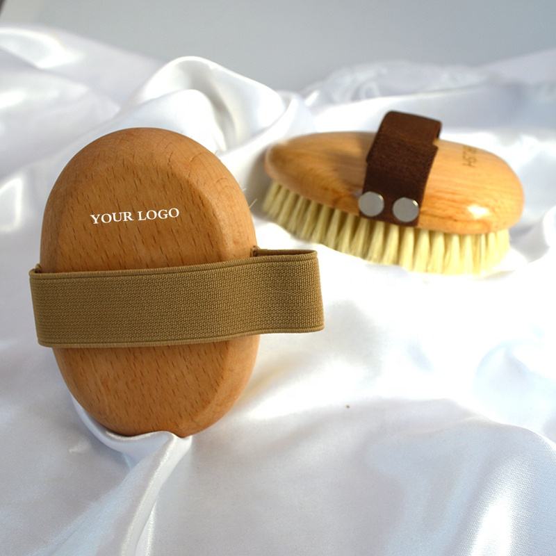 Natural Wooden Dry Brush Exfoliating Wooden Body Massage Shower Brush SPA Woman Man Skin Care Dry Body Brush
