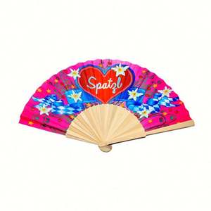 Éventail en bois pliable personnalisé de style vintage pour femmes, coloré et à faire soi-même - Product Image 6