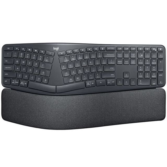 Logitech ERGO K860 Wireless Ergonomic Keyboard Dual Mode Logi Bolt 109 Full Keys Pillow Wrist Rest Keyboard for Office Typing