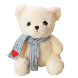 Peluche ours mignon de 8 pouces avec écharpe personnalisée, ours en peluche avec <span class=keywords><strong>pull</strong></span> cœur de pêche, ours en peluche de <span class=keywords><strong>petite</strong></span> taille - Product Image 3