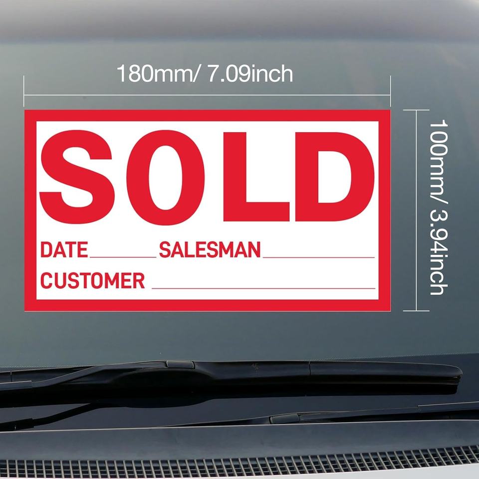 Auto Sold Sign Sold Sign Sticker Strong Adhesion No Residue, Easy Write On ...