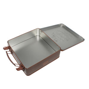 علبة صفيح زخرفية عتيقة بمقبض قصدير معدني مقبض لصفيح مضغ العلكة الحلوى أو الشوكولاتة - Product Image 6