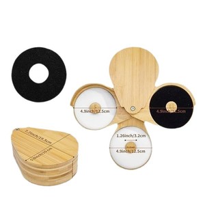 Plateau rotatif à trois niveaux en bambou pour sel, sucre et citron vert, accessoires pour cocktails - Product Image 5