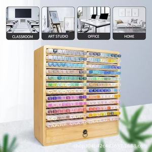Wooden marker storage box, <b>desktop</b> display rack, simple wooden marker storage <b>shelf</b> - Product Image 3