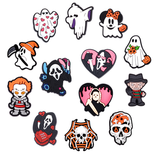 Adornos de PVC para Zapatos de Halloween, Decoraciones 2D de Fantasmas y Esqueletos, Accesorio Unisex para <span class=keywords><strong>Sandalias</strong></span> y Pantuflas, para Fiestas de Disfraces - Product Image 1