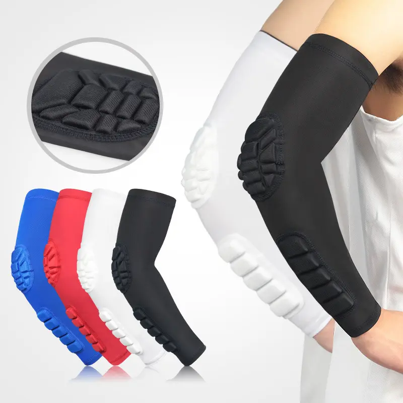 Coussinets de coude de Compression élastiques de Compression de sport de basket-ball personnalisés manchon de protection de bras