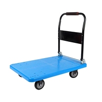 Chariots de transport industriels en plastique robuste, chariots à plateforme, chariots pliants, capacité de charge de 500 kg, quatre roues