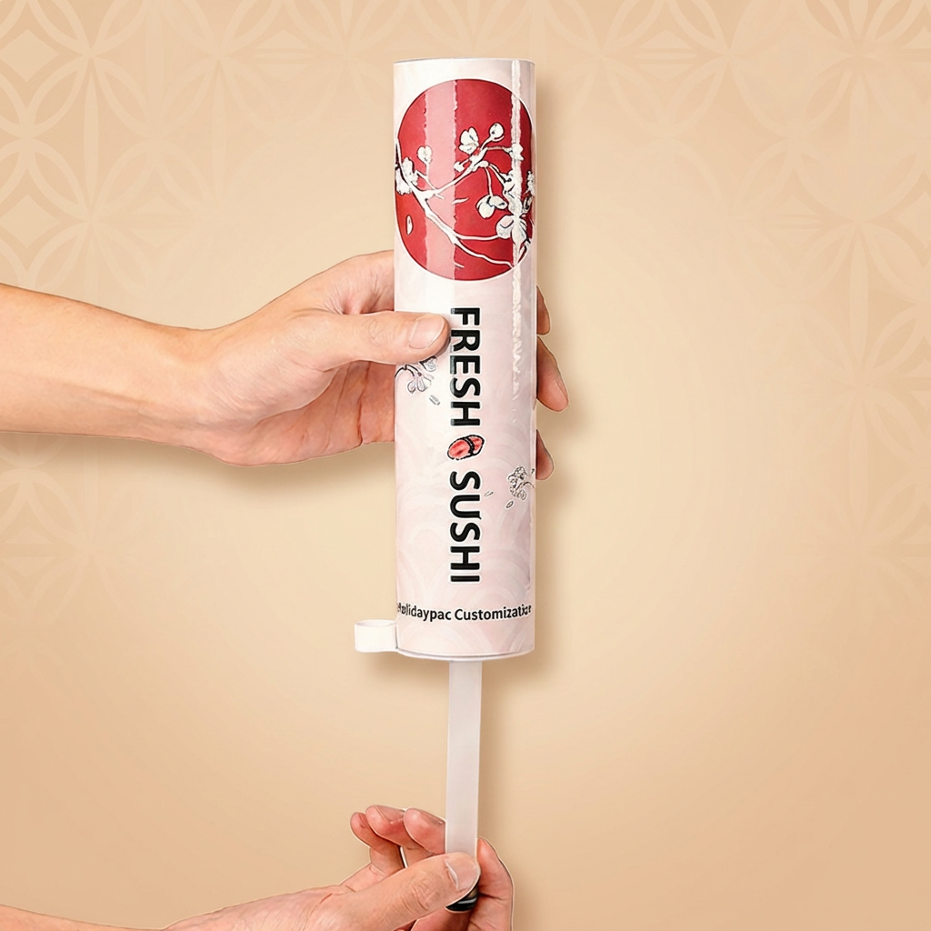 Eco-Friendly Handmade Sushi Paper Tube Customizable Sizes Cylinder Push-Pop Roll Container for Food Packaging