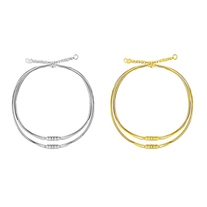 Chaîne de cheville en acier inoxydable lettre T, design minimaliste pour femme, bijoux tendance - Product Image 2