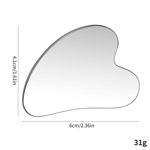Nuovo arrivo tre fori a forma di cuore in metallo Gua Sha strumento Gua Sha raschiatura strumento di massaggio in acciaio inox IASTM - Product Image 2