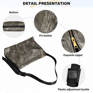 Sac à bandoulière camouflage vintage, sac seau hobo, sac à bandoulière avec fermeture éclair pour usage quotidien en extérieur - Product Image 4