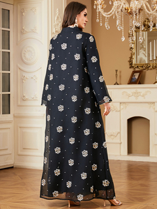 2026 Elegant <strong>Abaya</strong> for Women Muslim Mesh Embroidery Dress Closed Tassel Robe Jalabiya for Eid Ramadan Minimum <strong>Order</strong> 2pcs - Product Image 2