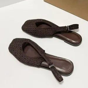 <span class=keywords><strong>Sandali</strong></span> piatti da donna intrecciati traforati stile gladiatore con punta quadrata, traspiranti, comodi per il tempo libero, vacanze e spiaggia - Product Image 6