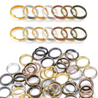 Matériaux pour accessoires de porte-clés DIY minimalistes électroplaqués : Anneau en O, Anneau double, Anneau ouvert, Anneau en fer double couche, Anneau connecteur de clés