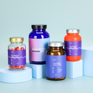 Custom 150ml 200ml 250ml Empty Container Supplement <b>Protein</b> Powder Amber Glass Jar Pill Vitamin Capsule Glass <b>Bottle</b> with Lids - Product Image 6