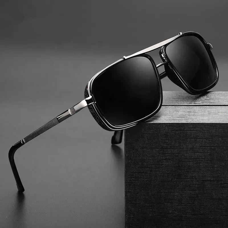 Óculos de sol esportivos para homens, óculos de sol quadrados piloto personalizados para a aviação, óculos de sol esportivos polarizados para dirigir, 2024