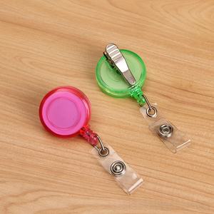 Porte-badge rond rétractable 32mm pince crocodile bobine d'insigne en plastique transparent pour étudiants et enseignants - Product Image 6