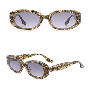 Moda popolare ovale acetato donne occhiali da <span class=keywords><strong>sole</strong></span> di lusso retrò Brandy blu scuro di colore UV400 uomini 3 + 2 cerniera tempio occhiali da <span class=keywords><strong>sole</strong></span> 2025 - Product Image 3