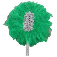 Éventails en Plumes de Danse Africaine Luxueux, Faits Main en Dentelle