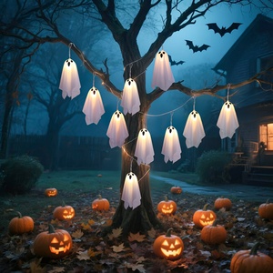 Luces LED de Cadena con Forma de Fantasma para Halloween, Blanco Cálido, 230 cm de Longitud, DC 6V, para Jardines, Cercas, Fiestas y Decoraciones de Casas Encantadas - Product Image 5