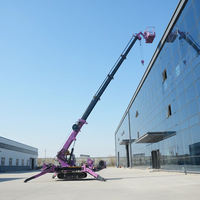 Mini-grue araignée mobile sur chenilles de 12 tonnes avec nacelle, hauteur de levage de 21 m, pour la construction, meilleur prix à vendre