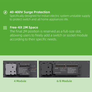 Interrupteurs modulaires Zigbee 4 6 8 modules compatibles avec Alexa, Google Assistant, SmartThings, application Tuya, <span class=keywords><strong>commande</strong></span> vocale, sans fil neutre - Product Image 3