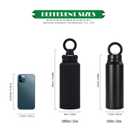 Bouteille d'eau magnétique Thermo Magsafe avec logo personnalisé, bouteille à boisson magnétique 1L en acier inoxydable isolée, bouteille d'eau de sport avec support pour téléphone
