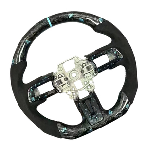 Volante de Cuero y Fibra de Carbono Forjado Azul Personalizado para <span class=keywords><strong>Ford</strong></span> <span class=keywords><strong>Mustang</strong></span> 2015 2016 2017 2018 2019 2020 2021 <span class=keywords><strong>2022</strong></span> GT Shelby - Product Image 3