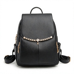 Women's PU Leather Waterproof <b>Backpack</b> with Polyester Lining <b>Large</b> <b>Capacity</b> Soft Stylish Zipper for Commuting and School Use - Product Image 3