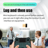 Kedatangan Baru Keyboard Mini MT08 dengan Lampu Latar RGB, Remote Control untuk Android TV Box/Smart TV/PC/Komputer, Baterai Isi Ulang