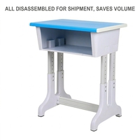 Vente en gros usine Dake : Pupitres et chaises scolaires modernes et simples, modèles améliorés, individuels ou doubles, réglables, en plastique, 1 tiroir