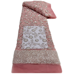 NI.AI 2026 Aso Ebi, Tela de Encaje Francés de Lujo con Cuentas y Lentejuelas Bordadas, Telas de Encaje con Perlas para Vestido de Novia - Product Image 3