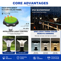 Lampe de colonne de parc de haute qualité, durable dans les conditions météorologiques difficiles en extérieur, matériau ABS, 30 W, éclairage solaire de jardin tout-en-un