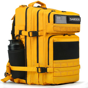 Sac à dos tactique Saboos 36-55L imperméable jaune unisexe pour les loisirs en plein air et les voyages avec poche intérieure zippée Printemps 2024 - Product Image 3