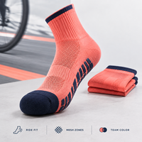 Chaussettes de cyclisme à bout coussiné en coton fin, avec accent de style, respirantes, ajustement confortable, logo artistique, tailles variées