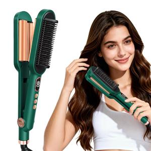 0728 Rizador de Pelo Profesional de Doble Función Anti-escaldaduras con Calentamiento Cerámico, Mini Plancha de Pelo con Carcasa de Hierro de Larga Duración - Product Image 3