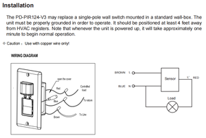 สวิตช์ไฟอัจฉริยะติดผนัง pdlux PD-PIR124-V3เซ็นเซอร์ตรวจจับการเคลื่อนไหว PIR - Product Image 4