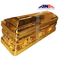 American Style Golden Metal Bronze Coffin Casket