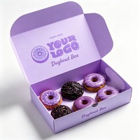 Boîte en papier biodégradable personnalisable de qualité alimentaire pour emballage de Noël, chocolat, biscuits, beignets, pain – Vente en gros