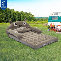 Matelas Gonflable Marron Électrique Pliable et Réversible pour la Maison, la Chambre d'Invités et le Camping