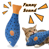 Juguete para Gatos con Forma de Pez, de Peluche Suave y Duradero, con Sonido, para Aliviar el Estrés, Suministros para Mascotas