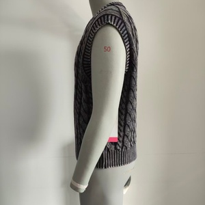 <span class=keywords><strong>Gilet</strong></span> tricoté de haute qualité pour <span class=keywords><strong>homme</strong></span> Kendrick – Pull sans manches <span class=keywords><strong>en</strong></span> <span class=keywords><strong>maille</strong></span> torsadée épaisse lavée pour l'automne - Product Image 3