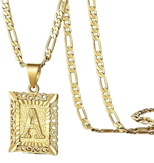 Collier Hip Hop pendentif de lettres en acier inoxydable, chaîne avec pendentif de lettres, boîte-cadeau, livraison directe