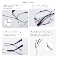 Gafas de Lectura para Mujer con Armazón Metálico Original de Alta Gama, Diseño de Ojo de Gato, Protección Anti Luz Azul